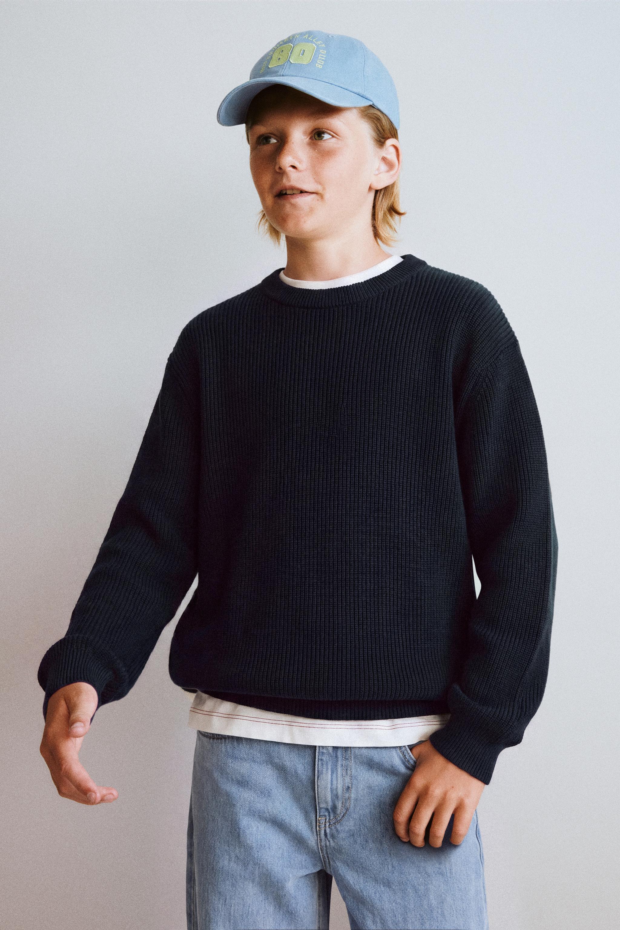 STRIPED PURL KNIT JUMPER